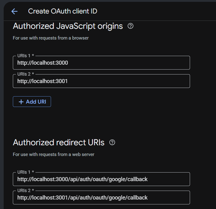 Create an OAuth client.