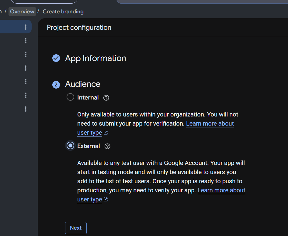 image filling the consent screen